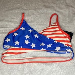 Art Class Stars &‎ Stripe American Flag USA Forth Of July Bathing Suit Top